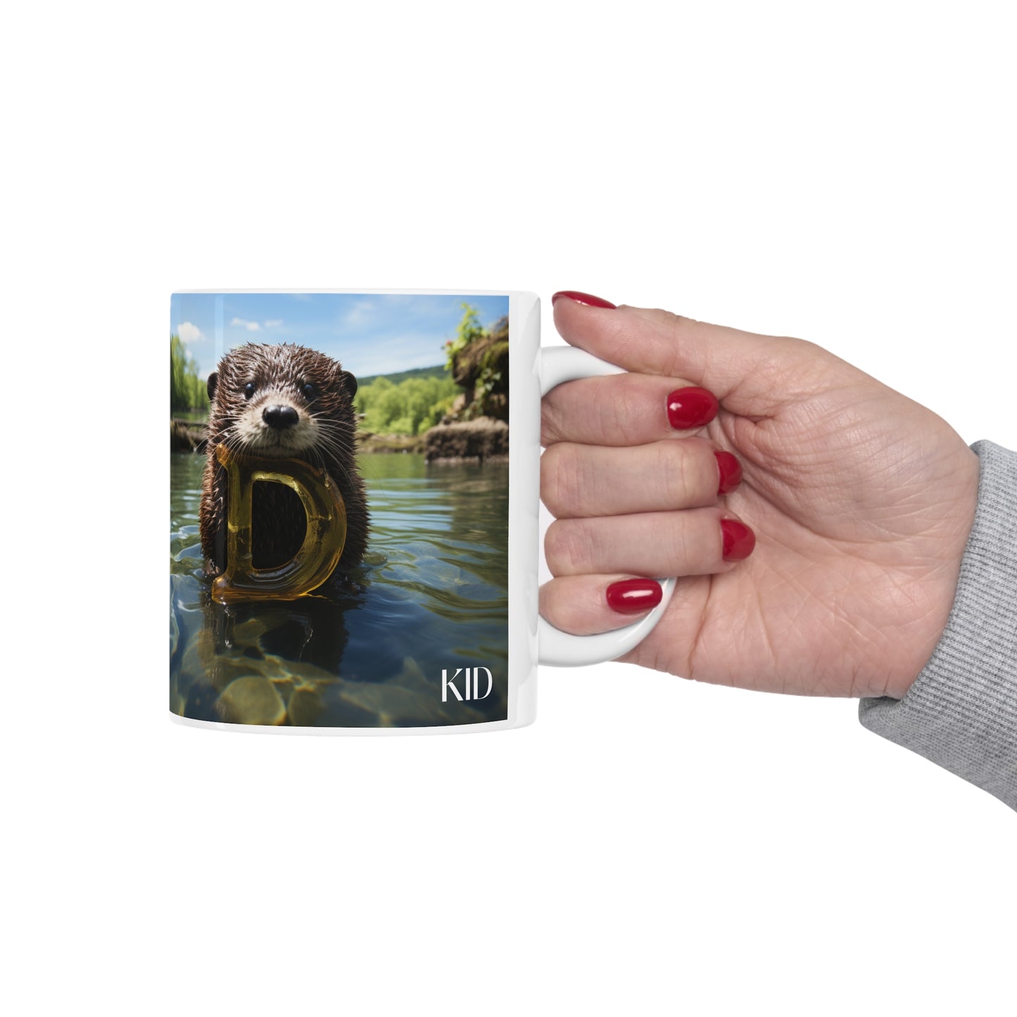 Baby Otter Letter D - Mug 11oz