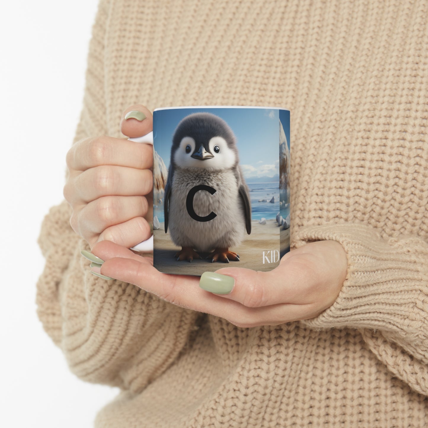 Baby Penguin Letter C - Ceramic Mug 11oz