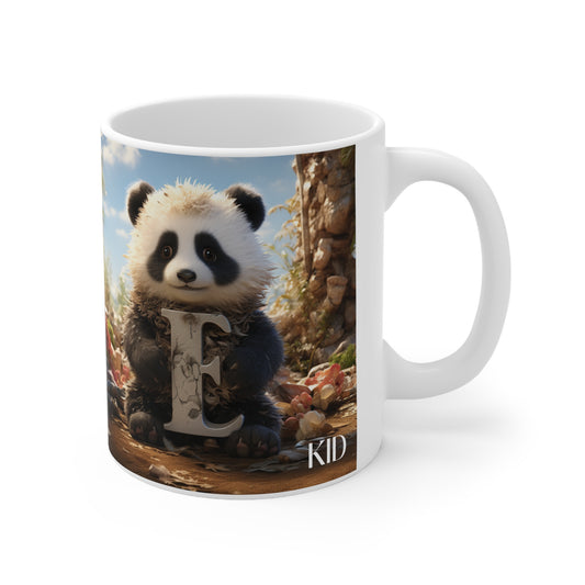 Baby Panda Letter E - Ceramic Mug 11oz