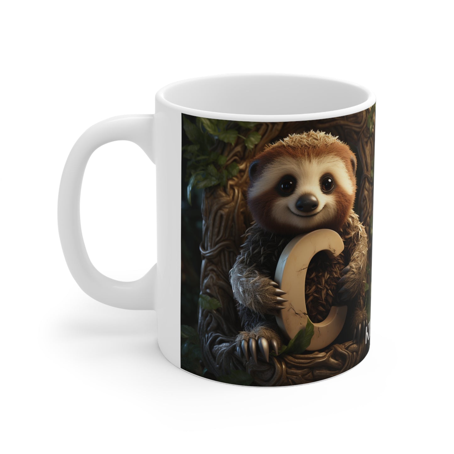 Baby Sloth Letter C - Ceramic Mug 11oz