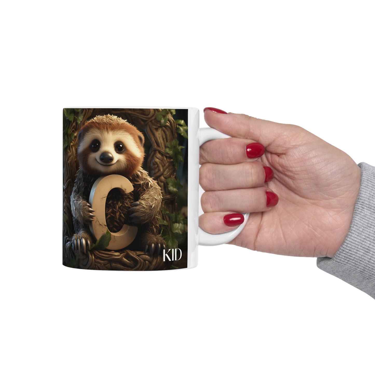 Baby Sloth Letter C - Ceramic Mug 11oz