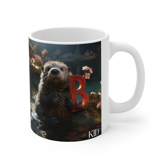 Baby Otter Letter B - 11oz Mug