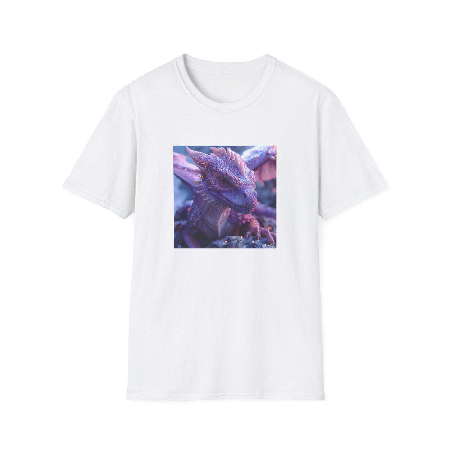 Kid Fusion Designs Unisex Softstyle T-Shirt - Light Lilac Dragon