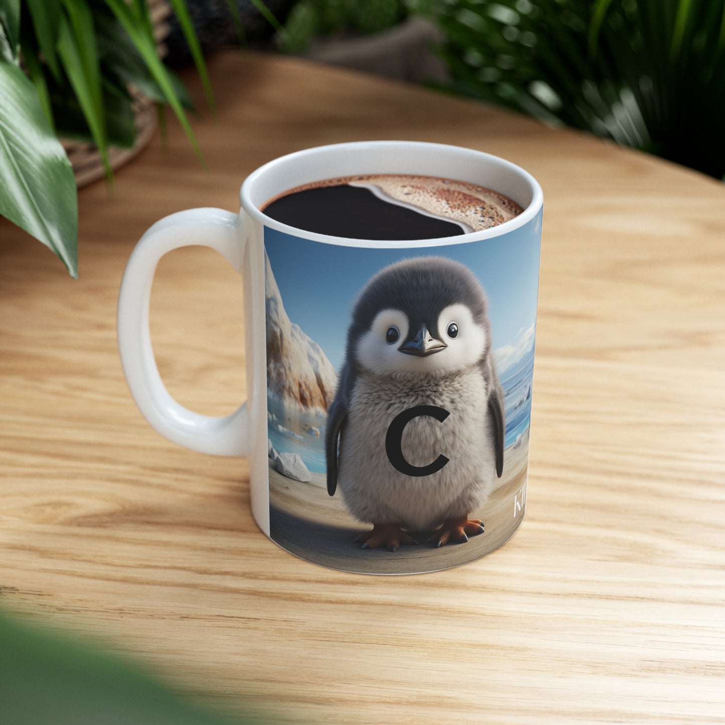 Baby Penguin Letter C - Ceramic Mug 11oz