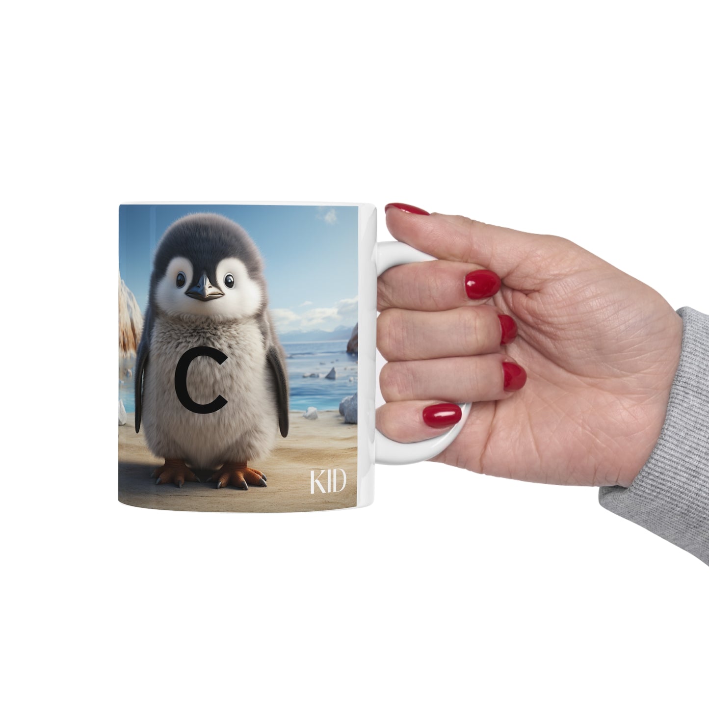 Baby Penguin Letter C - Ceramic Mug 11oz