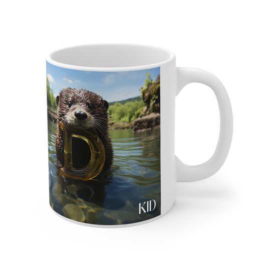 Baby Otter Letter D - Mug 11oz