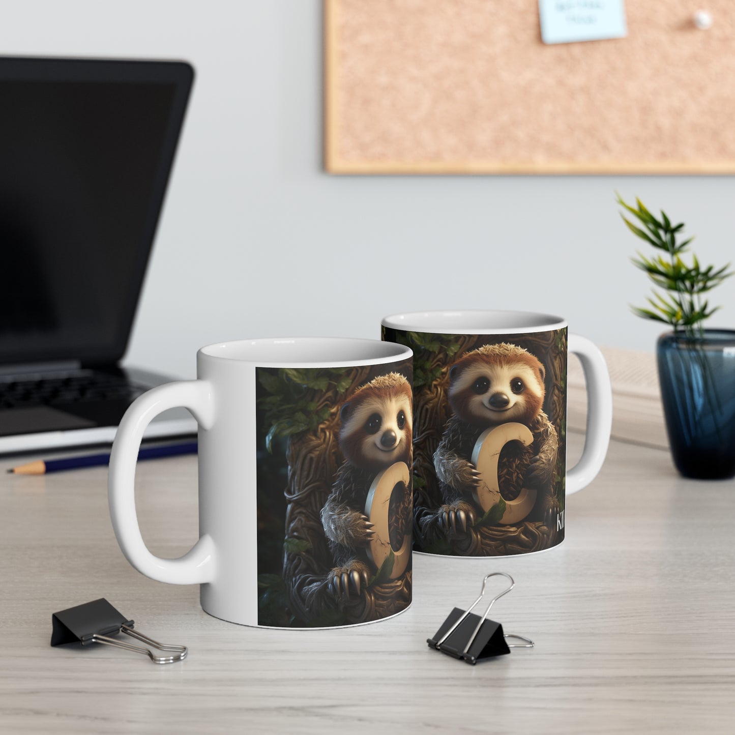 Baby Sloth Letter C - Ceramic Mug 11oz