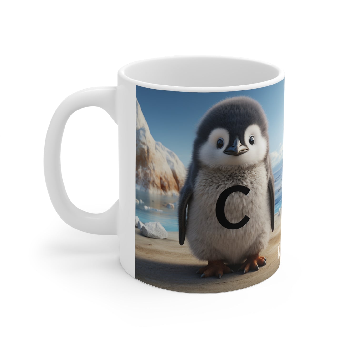 Baby Penguin Letter C - Ceramic Mug 11oz