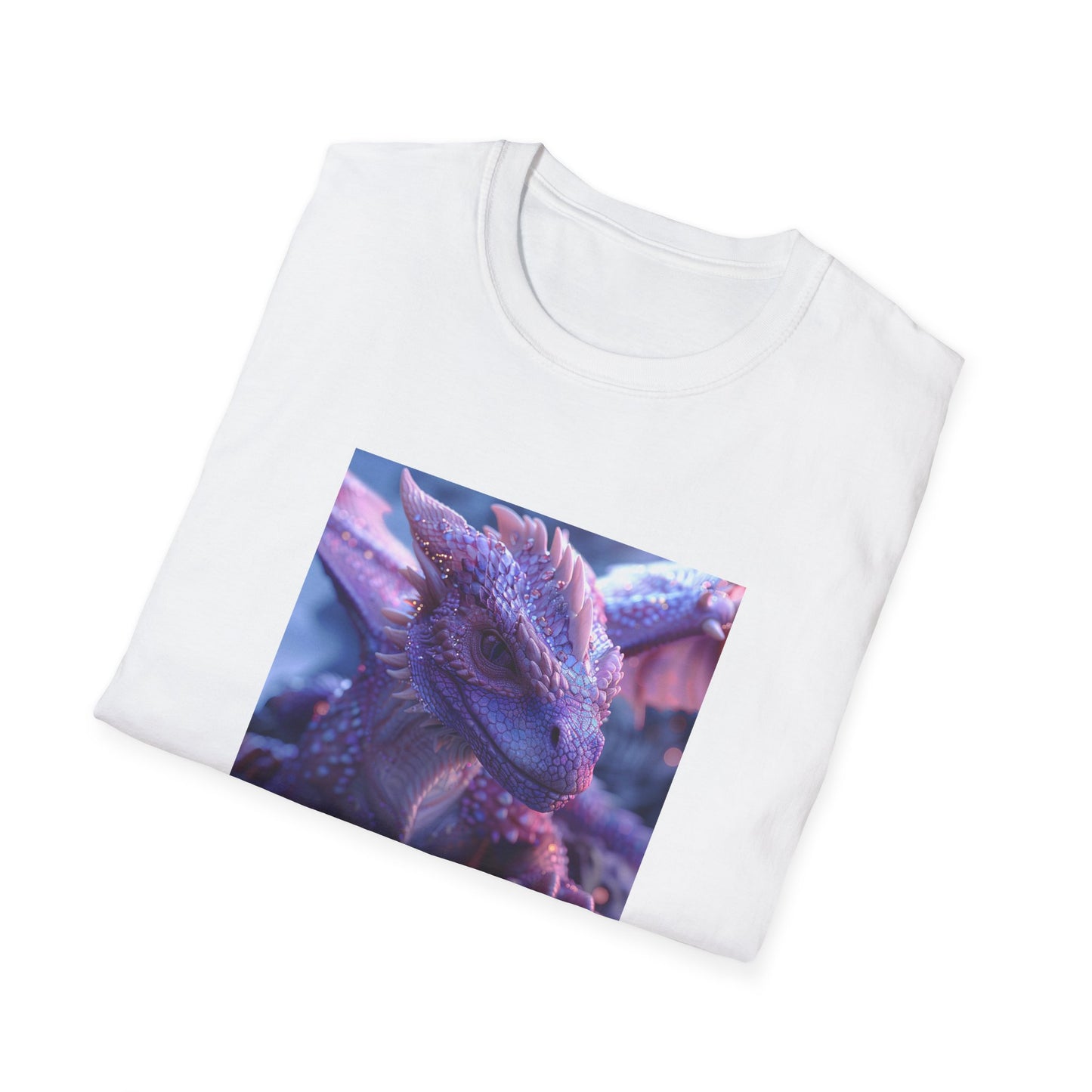 Kid Fusion Designs Unisex Softstyle T-Shirt - Light Lilac Dragon