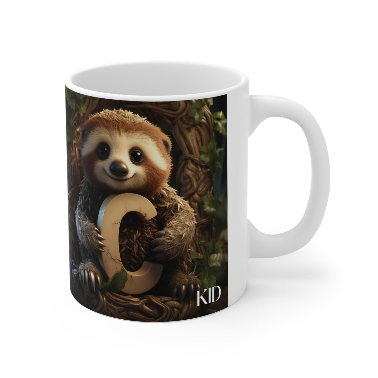 Baby Sloth Letter C - Ceramic Mug 11oz