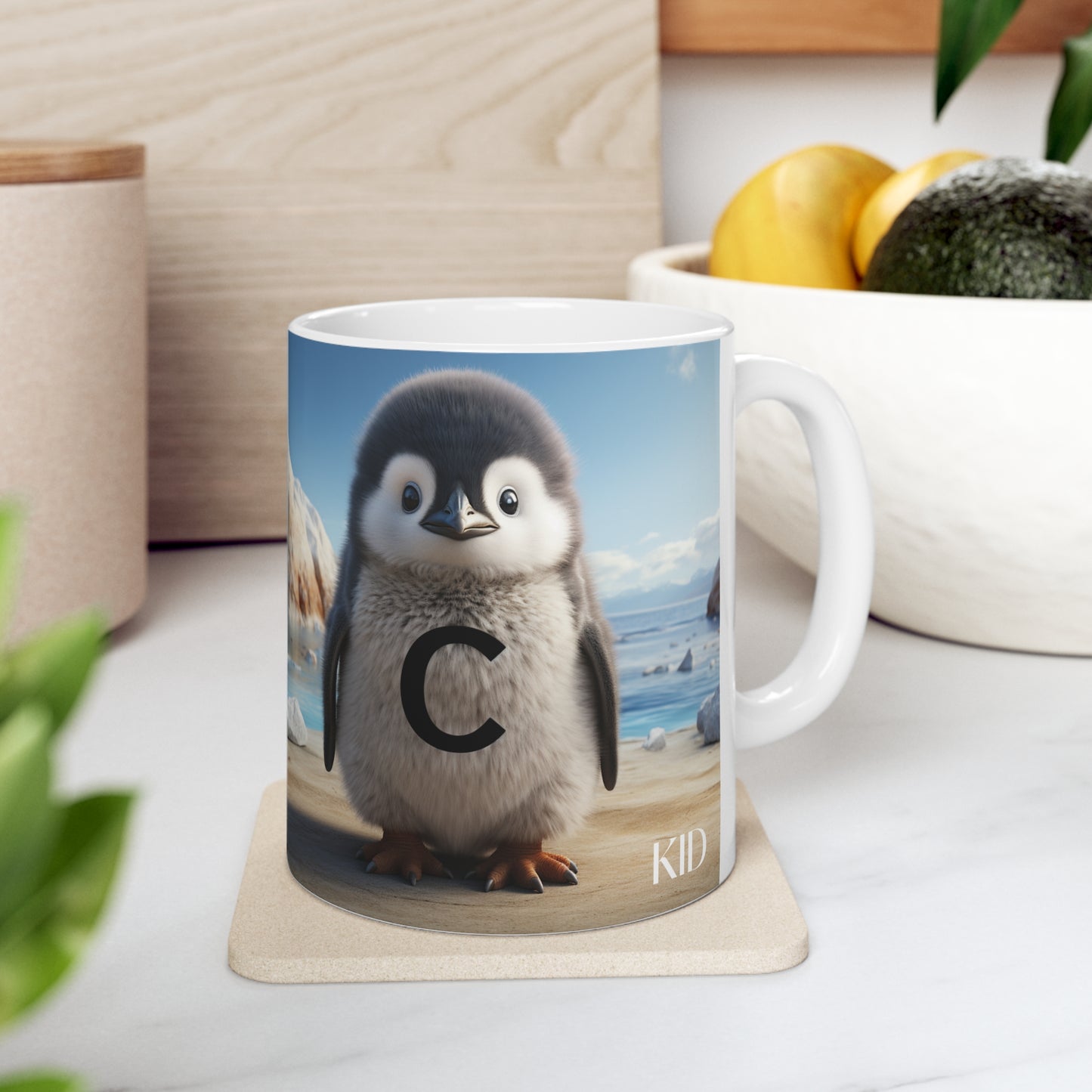 Baby Penguin Letter C - Ceramic Mug 11oz