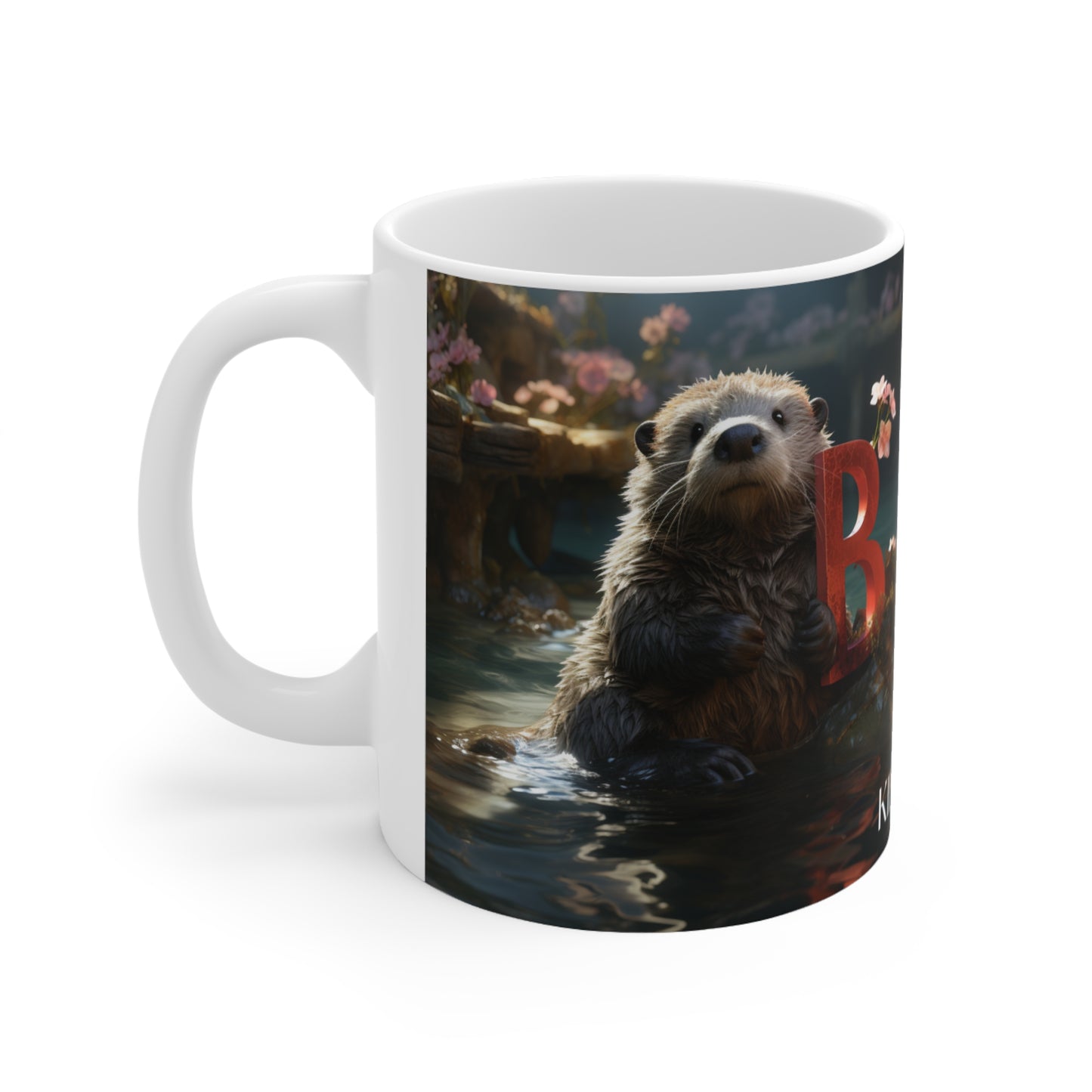 Baby Otter Letter B - 11oz Mug