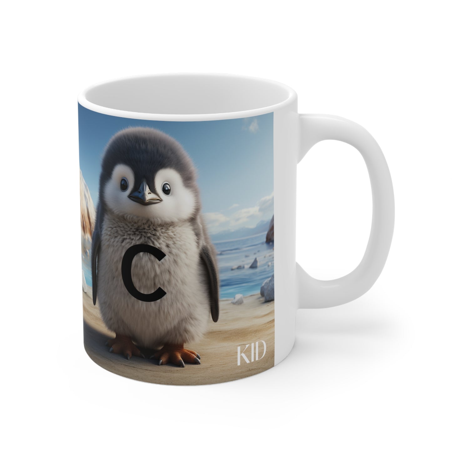 Baby Penguin Letter C - Ceramic Mug 11oz